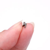 Detail View 2 of Implant Grade Titanium Blackline Lightning Bolt Top Internally Threaded Flat Back Stud Labret