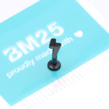 Detail View 3 of Implant Grade Titanium Blackline Lightning Bolt Top Internally Threaded Flat Back Stud Labret