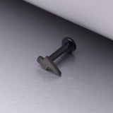 Detail View 1 of Implant Grade Titanium Blackline Lightning Bolt Top Internally Threaded Flat Back Stud Labret