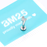 Detail View 3 of Implant Grade Titanium Lightning Bolt Top Internally Threaded Flat Back Stud Labret