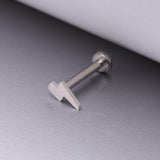 Detail View 1 of Implant Grade Titanium Lightning Bolt Top Internally Threaded Flat Back Stud Labret