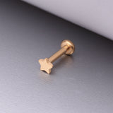 Detail View 1 of Implant Grade Titanium Golden Star Top Internally Threaded Flat Back Stud Labret