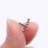Detail View 2 of Implant Grade Titanium Chevron Arrow Beaded Ball Top Internally Threaded Labret Flat Back Stud