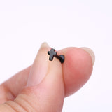 Detail View 2 of Implant Grade Titanium Blackline Cross Top Internally Threaded Flat Back Stud Labret