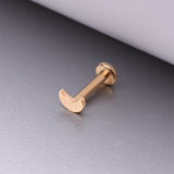 Detail View 1 of Implant Grade Titanium Golden Crescent Moon Top Internally Threaded Flat Back Stud Labret