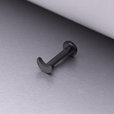 Detail View 1 of Implant Grade Titanium Blackline Crescent Moon Top Internally Threaded Flat Back Stud Labret