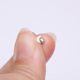Detail View 2 of Implant Grade Titanium Crescent Moon Top Internally Threaded Flat Back Stud Labret