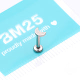 Detail View 3 of Implant Grade Titanium Crescent Moon Top Internally Threaded Flat Back Stud Labret