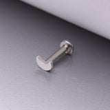 Detail View 1 of Implant Grade Titanium Crescent Moon Top Internally Threaded Flat Back Stud Labret