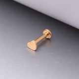 Detail View 1 of Implant Grade Titanium Golden Heart Top Internally Threaded Flat Back Stud Labret