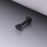 Detail View 1 of Implant Grade Titanium Blackline Heart Top Internally Threaded Flat Back Stud Labret