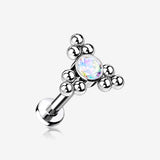 Implant Grade Titanium Sparkle Trinity Bali Beads Top Internally Threaded Flat Back Stud Labret