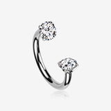 Implant Grade Titanium Prong Gem Sparkle Internally Threaded Horseshoe Barbell