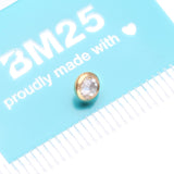 Detail View 4 of Implant Grade Titanium Golden Internally Threaded Bezel Set Round Gem Part-Clear Gem