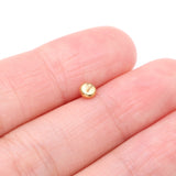 Detail View 3 of Implant Grade Titanium Golden Internally Threaded Bezel Set Round Gem Part-Clear Gem