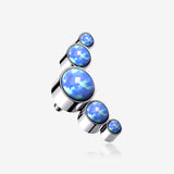 Implant Grade Titanium Internally Threaded Five Fire Opal Sparkle Top Part-Blue Opal