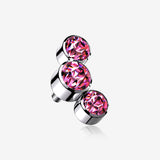 Implant Grade Titanium Internally Threaded Triple Swarovski Crystal Sparkle Top Part