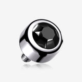 Implant Grade Titanium Internally Threaded Bezel Set Round Swarovski Crystal Part