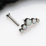 Detail View 2 of Implant Grade Titanium OneFit Threadless Journey Fire Opal Curve Top Flat Back Stud Labret-White Opal