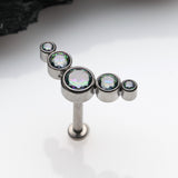 Detail View 1 of Implant Grade Titanium OneFit Threadless Journey Sparkle Curve Top Flat Back Stud Labret-Vitrail Medium