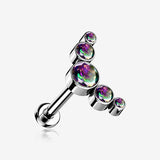 Implant Grade Titanium OneFit Threadless Journey Sparkle Curve Top Flat Back Stud Labret