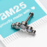 Detail View 3 of Implant Grade Titanium OneFit Threadless Journey Sparkle Curve Top Flat Back Stud Labret-Vitrail Medium