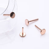 Detail View 3 of Implant Grade Titanium OneFit Threadless Rose Gold 4mm Base Flat Back Stud Labret Bar Part