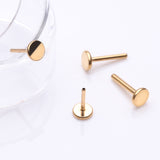 Detail View 3 of Implant Grade Titanium OneFit Threadless Golden Flat Back Stud Labret Bar Part