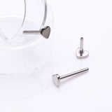 Detail View 3 of Implant Grade Titanium OneFit Threadless Heart Base Flat Back Stud Labret Bar Part