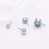 Detail View 1 of Implant Grade Titanium OneFit Threadless Bezel Set Sparkle Front Facing Part-Aqua