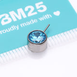 Detail View 3 of Implant Grade Titanium OneFit Threadless Bezel Set Sparkle Front Facing Part-Aqua