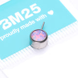 Detail View 3 of Implant Grade Titanium OneFit Threadless Bezel Set Fire Opal Front Facing Part-Purple Opal