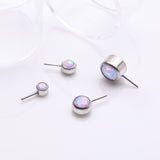 Detail View 1 of Implant Grade Titanium OneFit Threadless Bezel Set Fire Opal Front Facing Part-Purple Opal
