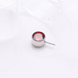 Detail View 1 of Implant Grade Titanium OneFit Threadless Bezel Set Sparkle Front Facing Part-Red