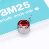 Detail View 3 of Implant Grade Titanium OneFit Threadless Bezel Set Sparkle Front Facing Part-Red