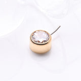 Detail View 1 of Implant Grade Titanium Golden OneFit Threadless Bezel Set Sparkle Front Facing Part-Clear Gem