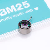 Detail View 3 of Implant Grade Titanium OneFit Threadless Bezel Set Sparkle Front Facing Part-Vitrail Medium
