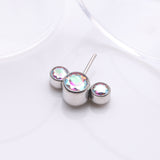 Detail View 1 of Implant Grade Titanium OneFit Threadless Triple Bubble Sparkle Front Facing Top Part-Aurora Borealis