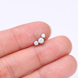 Detail View 2 of Implant Grade Titanium OneFit Threadless Triple Bubble Sparkle Front Facing Top Part-Clear Gem