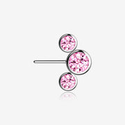 Implant Grade Titanium OneFit Threadless Triple Bubble Sparkle Front Facing Top Part