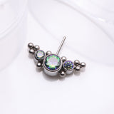 Detail View 1 of Implant Grade Titanium OneFit Threadless Sparkle Arc Bali Beads Front Facing Part-Vitrail Medium