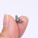 Detail View 2 of Implant Grade Titanium OneFit Threadless Sparkle Arc Bali Beads Front Facing Part-Vitrail Medium