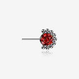 Implant Grade Titanium OneFit Threadless Bali Beaded Floral Sparkle Front Facing Part-Red