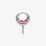 Implant Grade Titanium OneFit Threadless Bezel Set Sparkle Gem Top Part