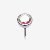 Implant Grade Titanium OneFit Threadless Bezel Set Sparkle Gem Top Part