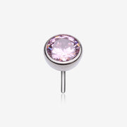 Implant Grade Titanium OneFit Threadless Bezel Set Sparkle Gem Top Part