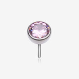 Implant Grade Titanium OneFit Threadless Bezel Set Sparkle Gem Top Part