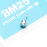 Detail View 3 of Implant Grade Titanium OneFit Threadless Bezel Round Gem Sparkle Top Part-Aqua