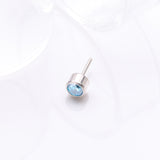 Detail View 1 of Implant Grade Titanium OneFit Threadless Bezel Round Gem Sparkle Top Part-Aqua