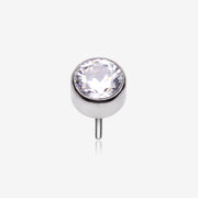 Implant Grade Titanium OneFit Threadless Bezel Round Gem Sparkle Top Part